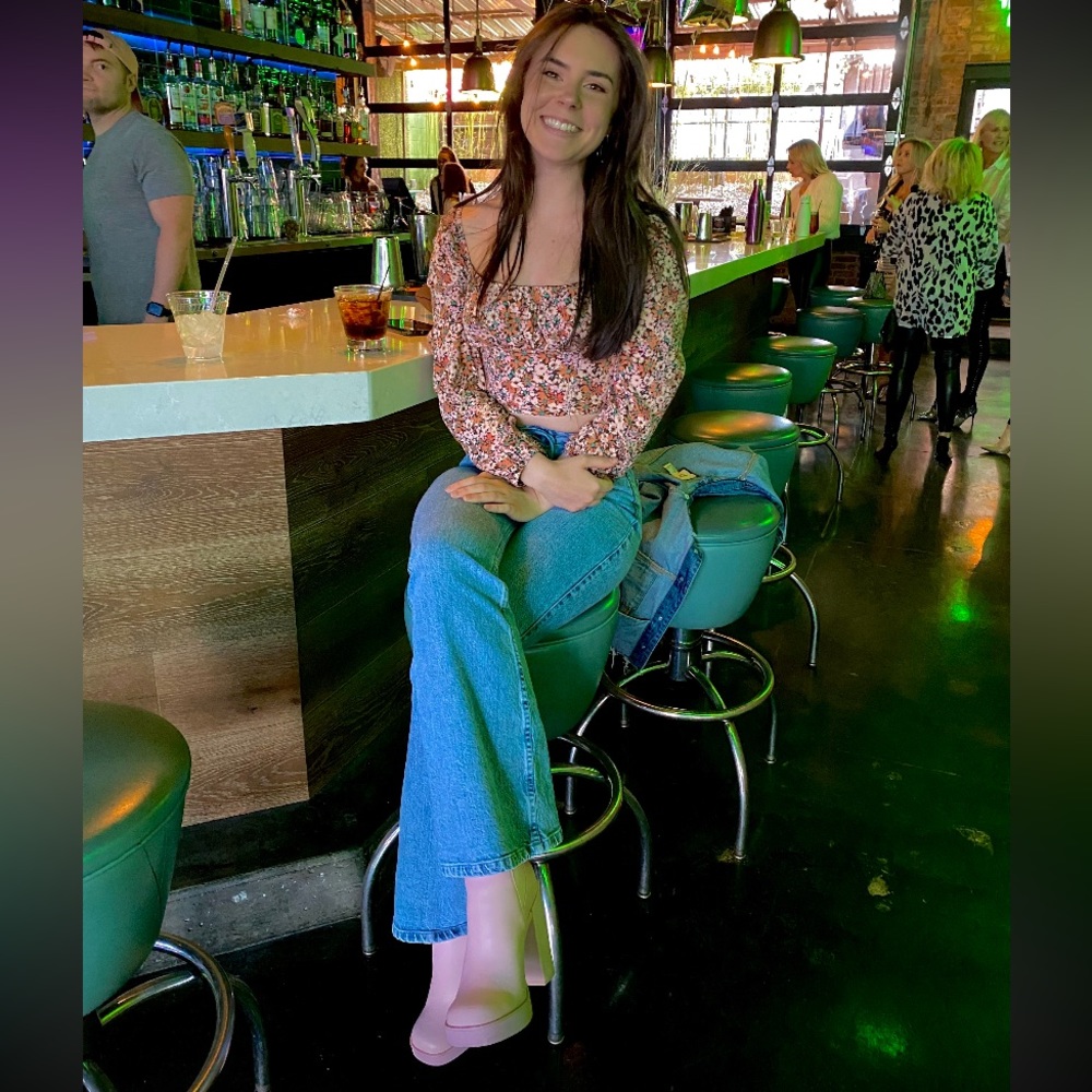 Pink Steve Madden platform boots